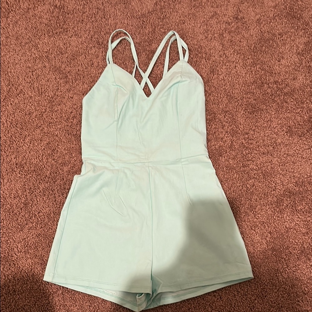Fashion Nova Mint Romper 🩵